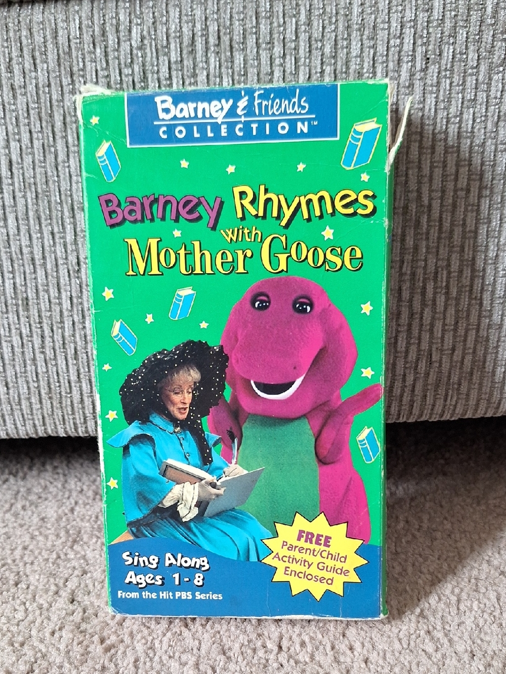 Barney Rhymes with Mother Goose VHS — Bright Purple & Green